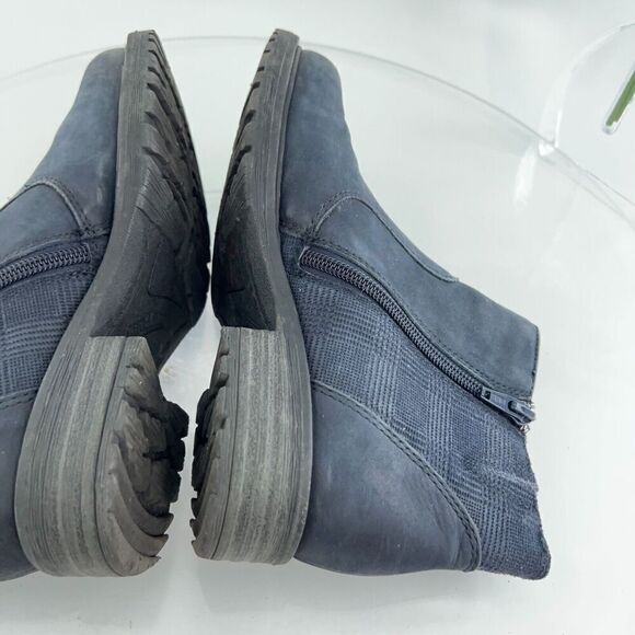 Earth Women's Jordan Boots Size 6 Block Heel Blue Leather Comfy Zip Up - Picture 9 of 15